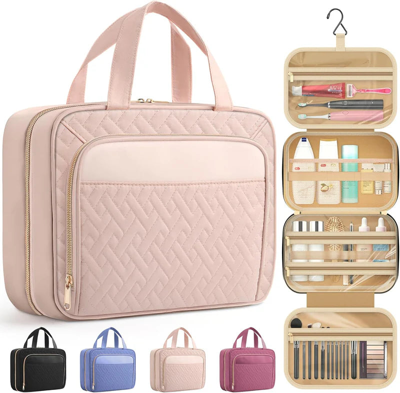 Large Travel Cosmetic Bag with Waterproof Hanging Hook